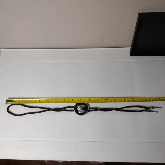 Black And Silver Tone Horse Head Bolo Tie - Picture 11 of 11